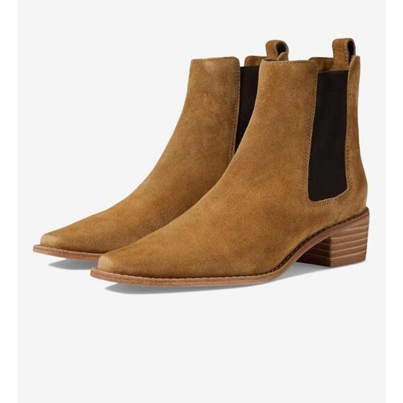 Tory Burch Chelsea Ankle Boots 45mm Women 6 Tan Suede Leather Western $378 - Picture 1 of 10